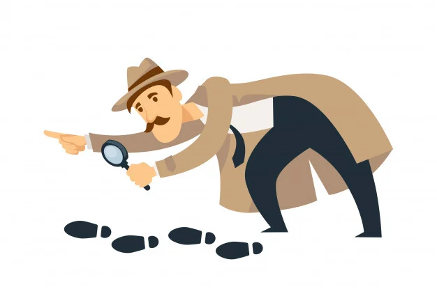 professional detective with mustaches magnifier follows footprints 87689 1154 professional detective with mustaches magnifier follows footprints 87689 1154