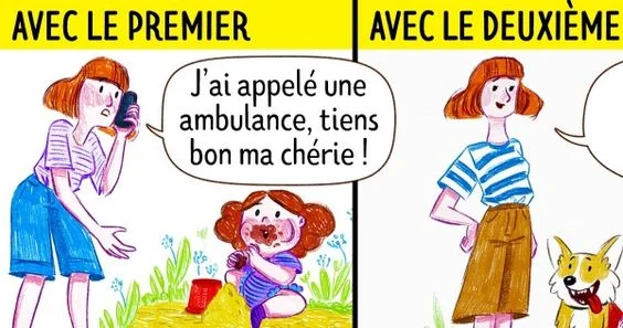 14 Bandes dessinees sur la difference de perception des parents entre leur premier et leur deuxieme enfant