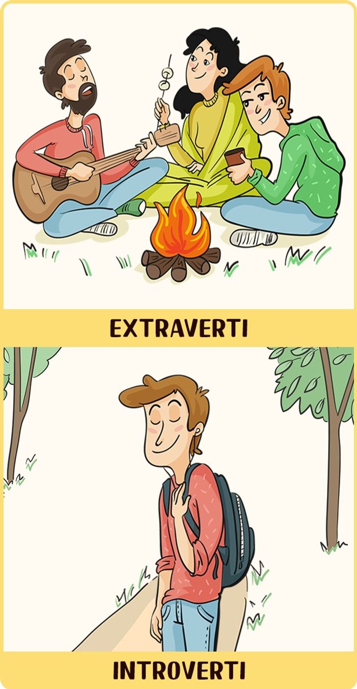 12 illustrations montrant le monde tel que le voient les personnes extraverties et introverties12