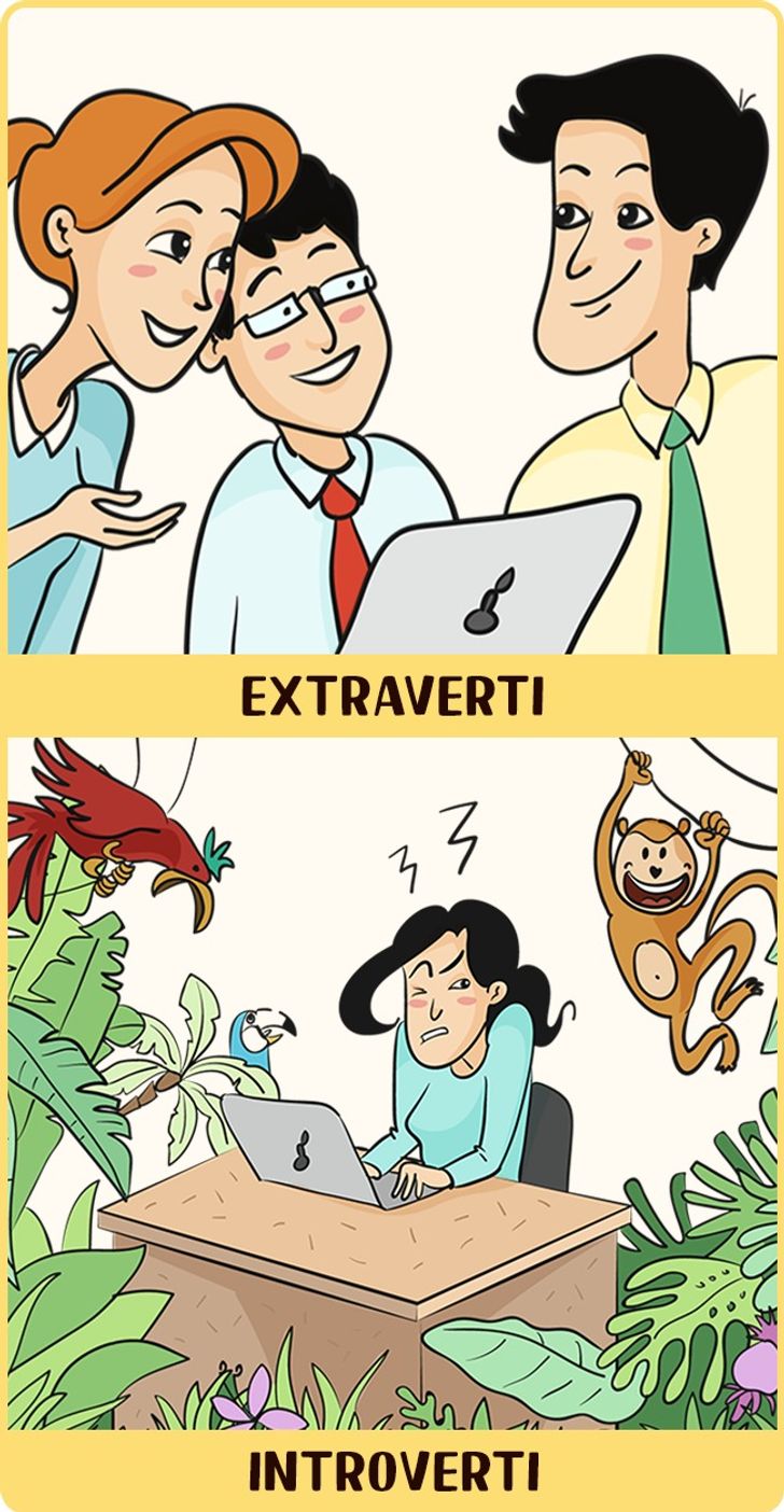 12 illustrations montrant le monde tel que le voient les personnes extraverties et introverties5