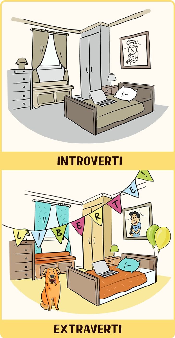12 illustrations montrant le monde tel que le voient les personnes extraverties et introverties8