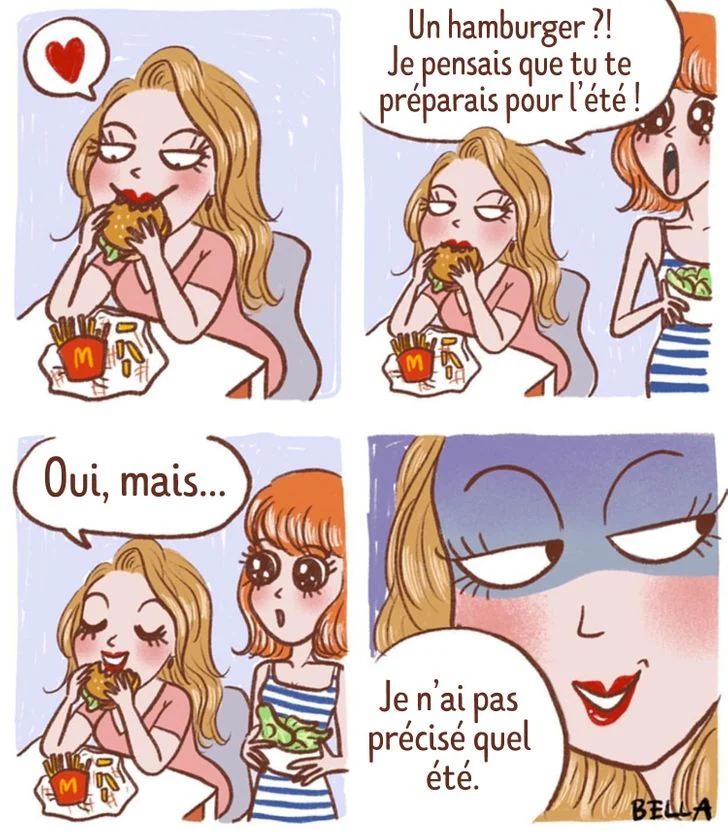 Bande dessinée manger régime burger