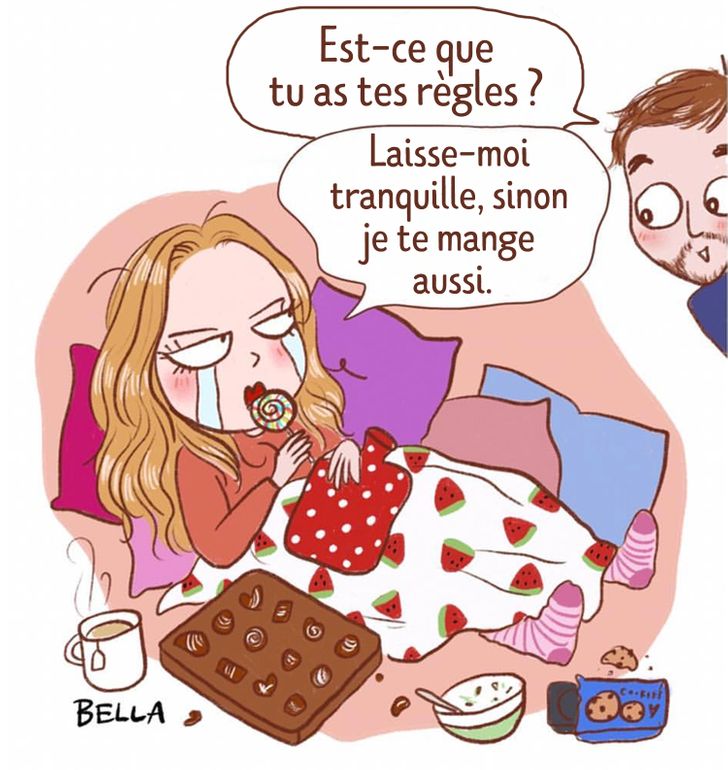 Bande dessinée manger chocolat règles douloureuses