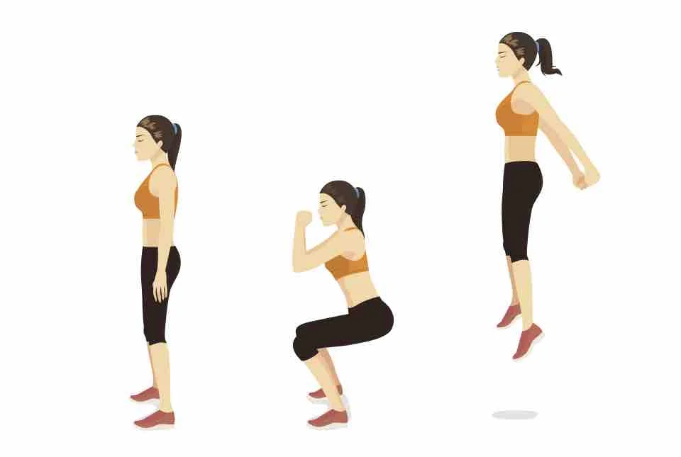 Squats sautés femme