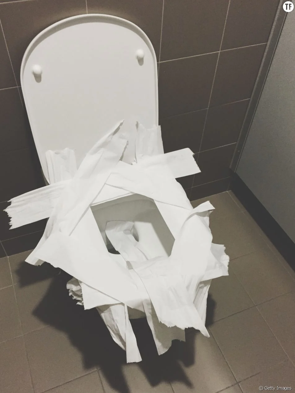 papier toilette sur la lunette