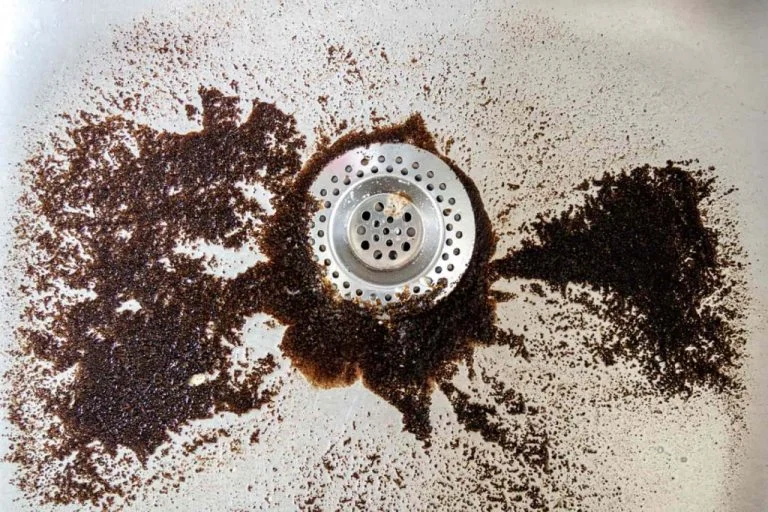 marc de café dans l'évier