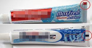 bandes de couleur sur les tubes de dentifrice
