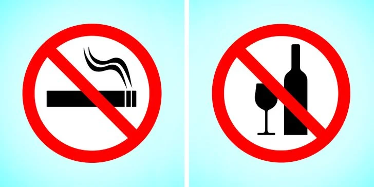 Évitez de fumer et de boire de l'alcool