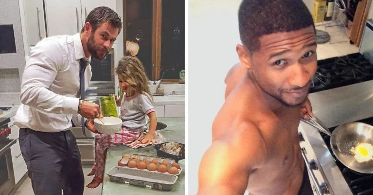 les hommes qui cuisinent et nettoient