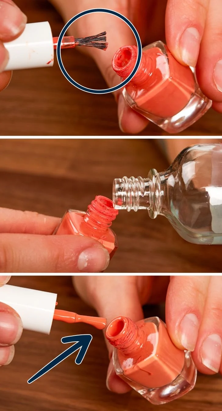 Le vernis à ongles séché peut être dilué avec du dissolvant