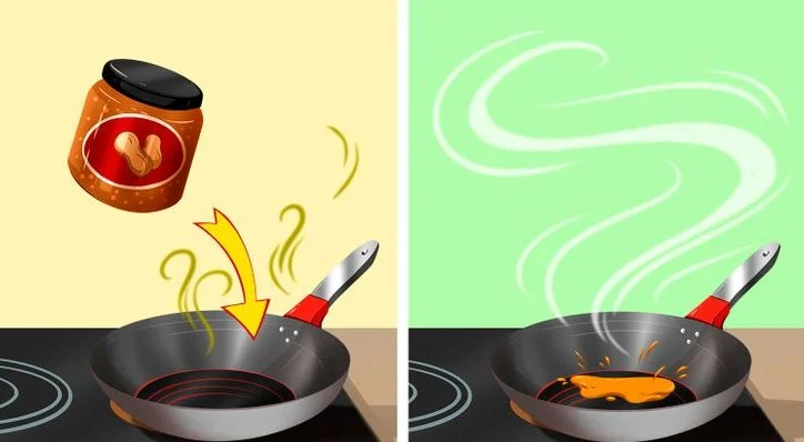 Désodorisez vos casseroles et poêles avec du beurre de cacahuète