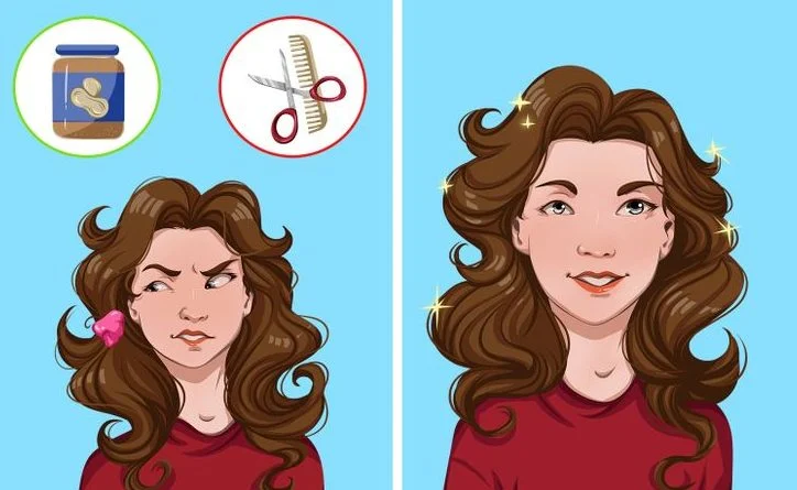 Enlevez le chewing-gum de vos cheveux