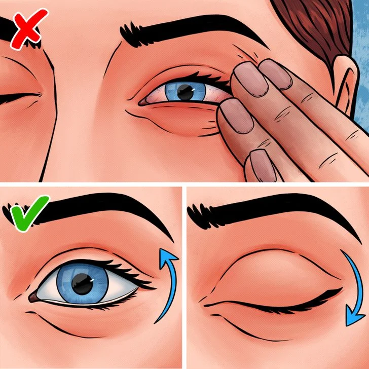 Essayez de cligner des yeux et laissez vos larmes les nettoyer naturellement