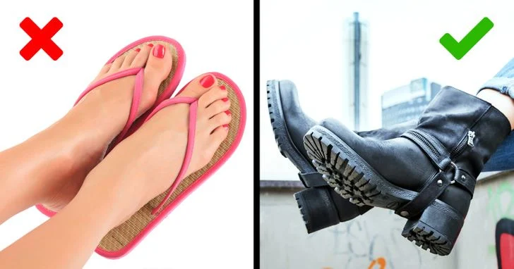 Il est préférable de porter des chaussures solides pendant un vol