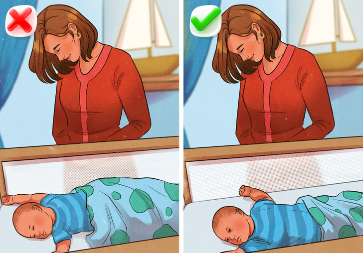Ne mettez pas votre bébé dans le berceau en dormant