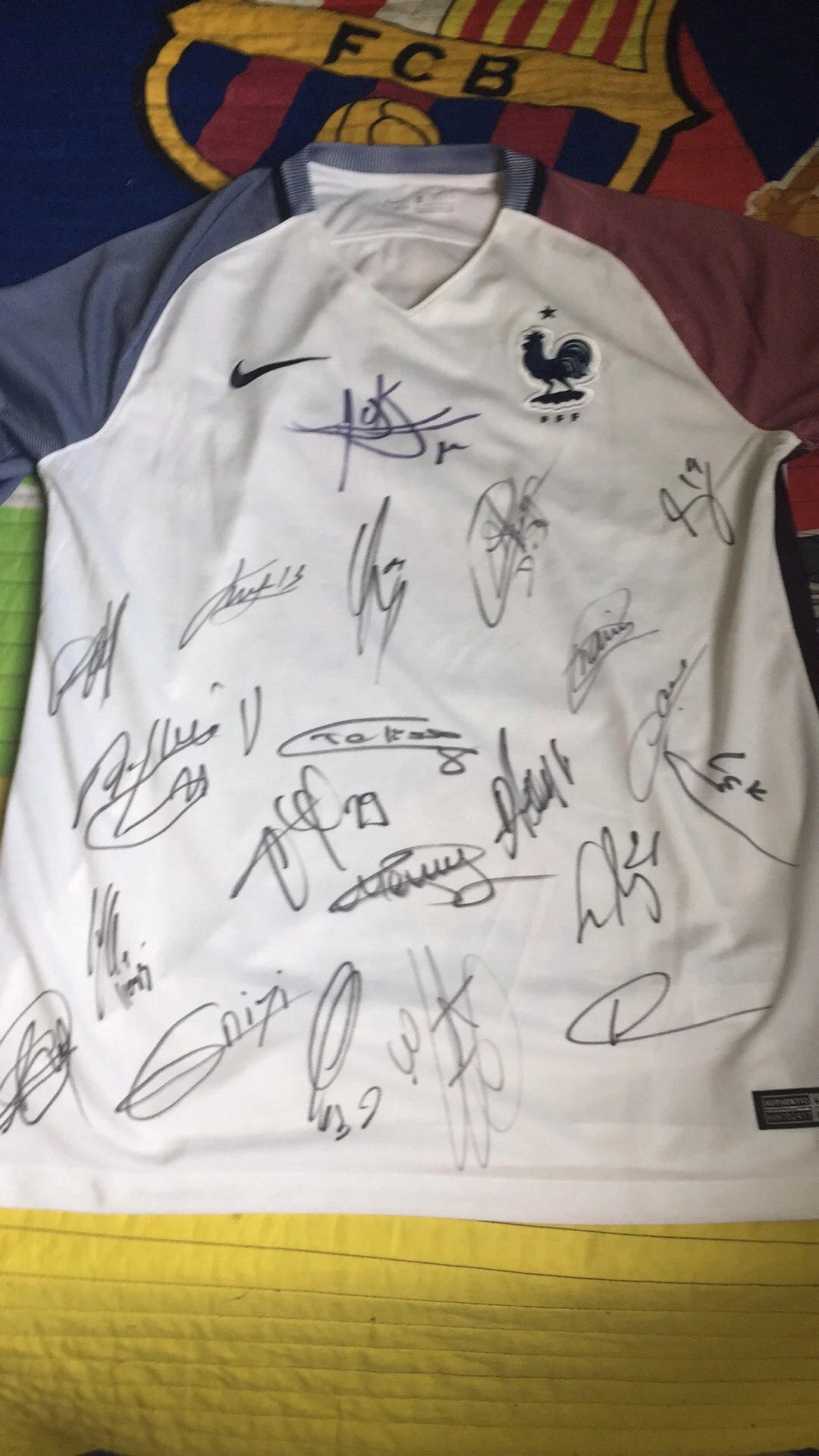 les autographes de joueurs de football