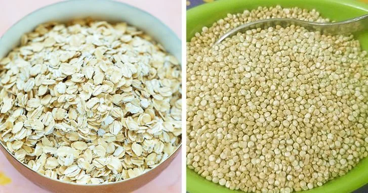 Flocons d'avoine contre quinoa