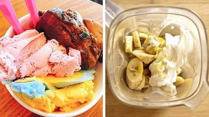 Crème glacée ou bananes congelées