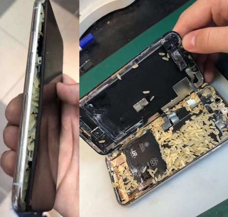 Le traitement au riz pour sécher votre téléphone est un mythe