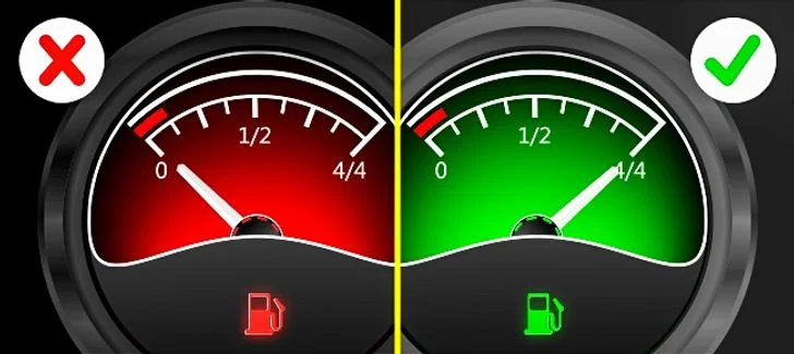 Ne faire du carburant que lorsque le réservoir est presque vide