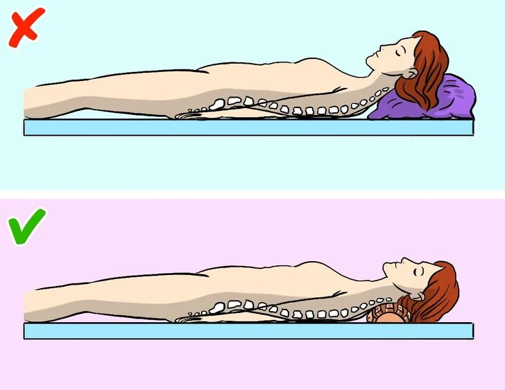 Un rouleau solide au lieu d'un oreiller