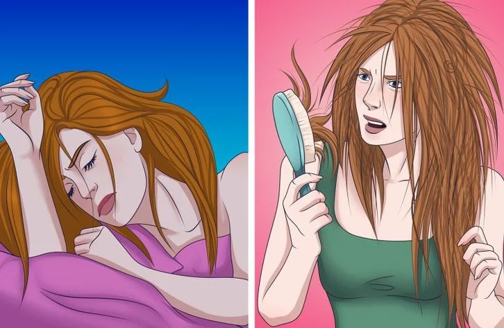 Vous risquez de vous réveiller avec des cheveux emmêlés