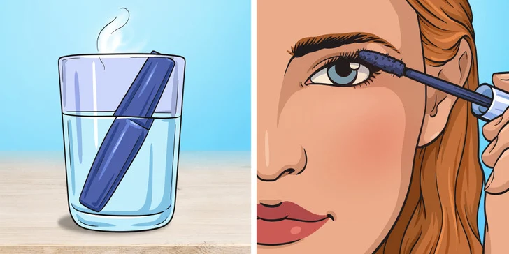 Mettez votre mascara séché dans de l'eau chaude pour le rendre à nouveau utilisable.
