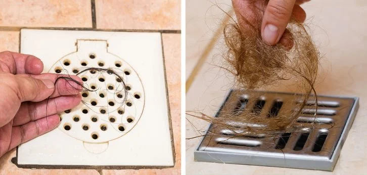Faites attention à la quantité de cheveux qui tombe dans le drain
