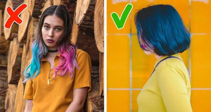 coupes de cheveux et des colorations démodées