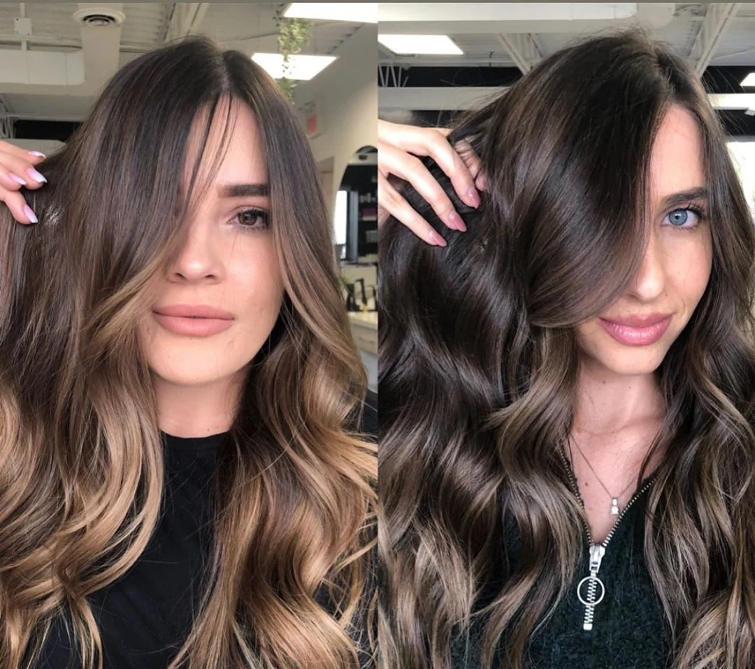 Coloration des cheveux bruns