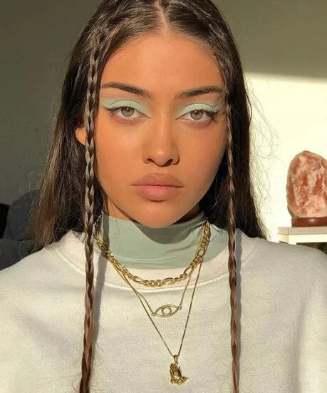 Mini Side Braids with Hair Down