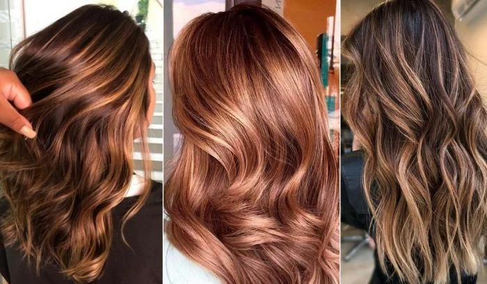 . Les cheveux roux et marron chauds foncés