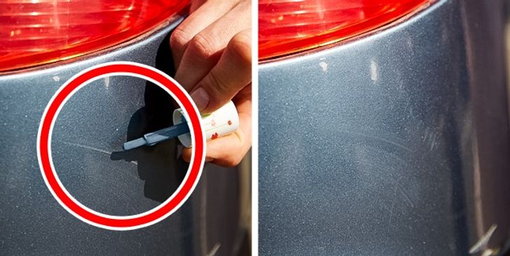 camoufler complètement les petites rayures sur la carrosserie de votre voiture.
