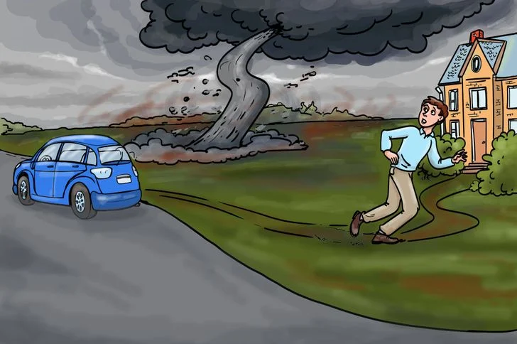 tornade accident voiture