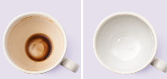 Éliminez les taches de café tenaces sur les tasses