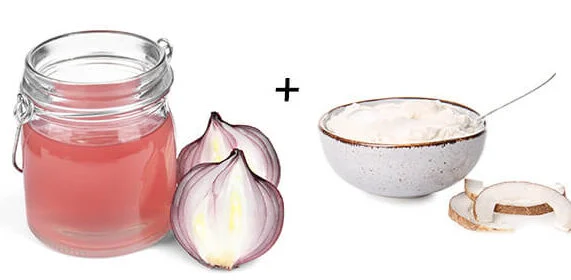 Huile de coco + jus d'oignon