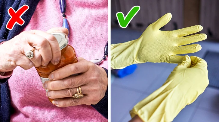 gants en caoutchouc pour ouvrir les bocaux en toute sécurité