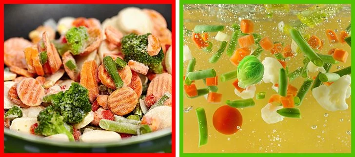 aliments Les fruits et légumes surgelés
