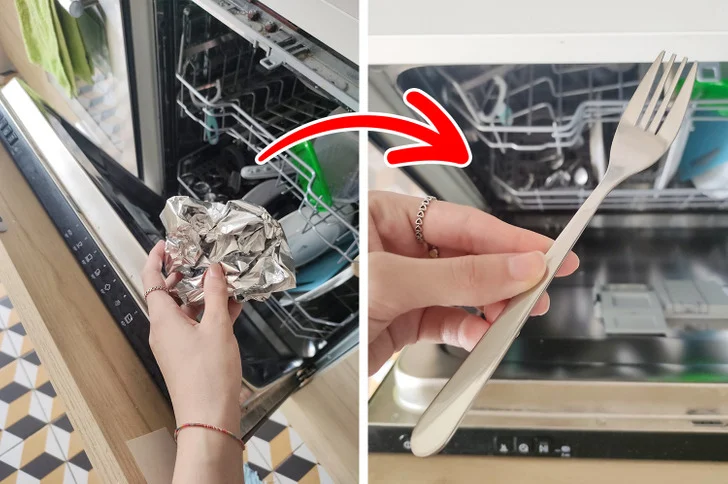 Mettez une boule de papier d'aluminium dans le lave-vaisselle