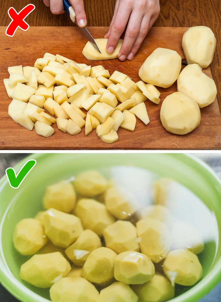Nous ne faisons pas tremper les pommes de terre