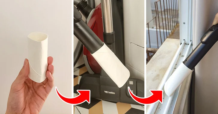 Utilisez le rouleau de papier toilette comme support d'aspirateur