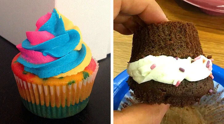 Manger les cupcakes comme des sandwichs