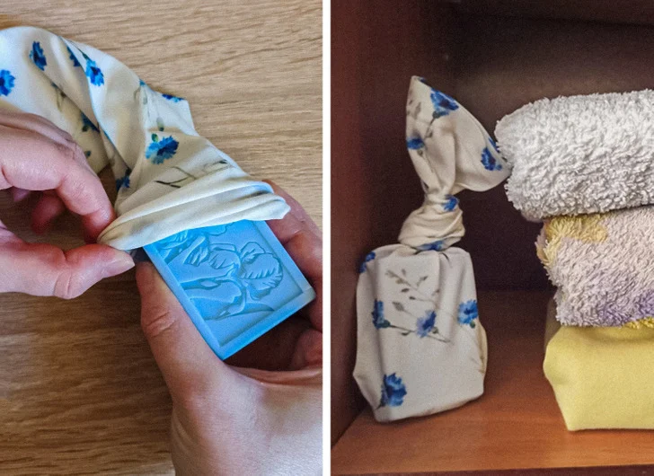 Mettre du savon dans un sac peut faire disparaître l'odeur de moisi de votre placard