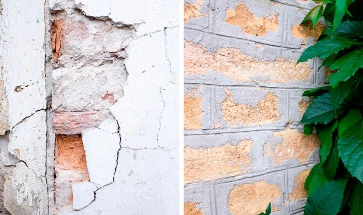 Murs tachés, endommagés ou fissurés