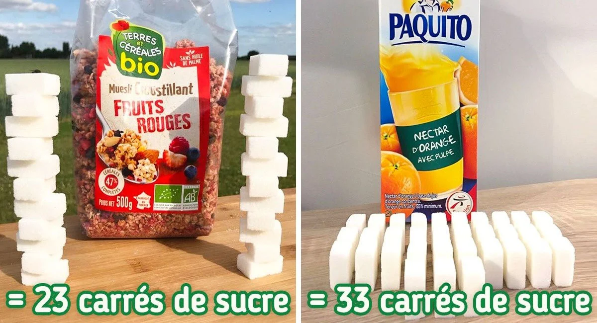 Combien de morceaux de sucre dans 15 de vos aliments préférés, ça fait mal quand même…