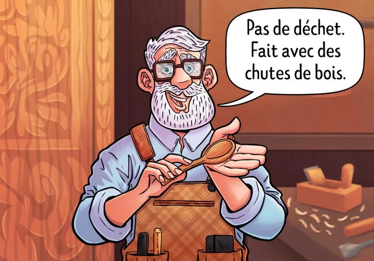 Les germes et les bactéries ne se développent pas rapidement sur les cuillères en bois
