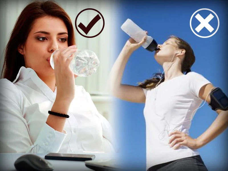 Vous buvez de l'eau debout