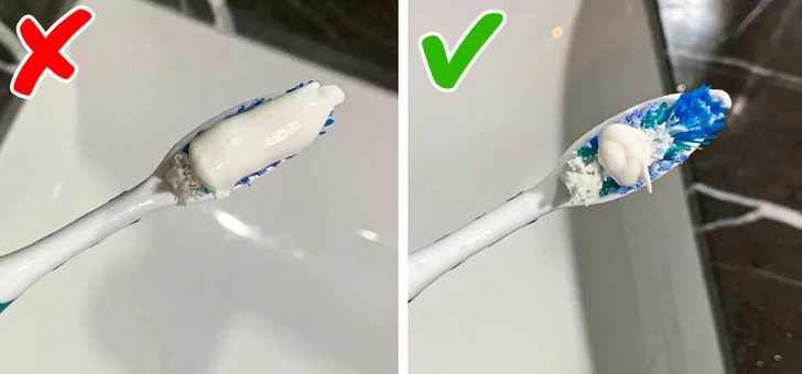 erreur La quantité de pâte dentifrice utilisée