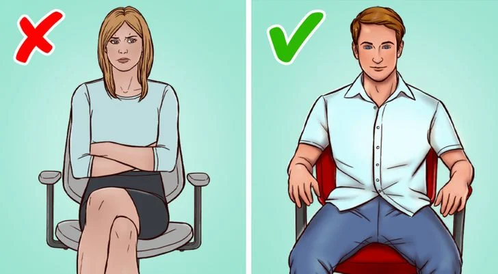 Le croisement des jambes ou des bras