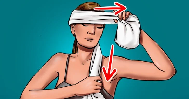 Massage avec une serviette